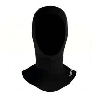 3mm diving hood in black neoprene with full head and neck coverage
